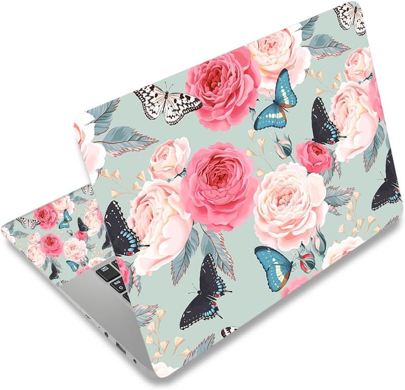 Laptop Skin Sticker Decal,12" 13" 13.3" 14" 15" 15.4" 15.6 inch Laptop Skin Sticker Cover Art Decal Protector Notebook PC (Rose Flower)